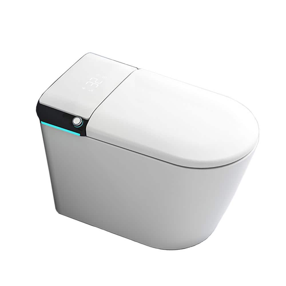 CATALINA 1.28 GPF Smart Bidet Toilet in Gloss White with Heated Seat & Air Dryer