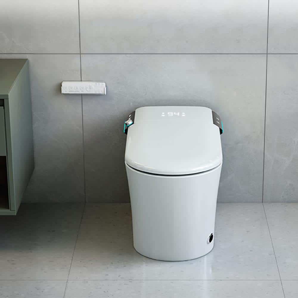 CATALINA 1.28 GPF Smart Bidet Toilet in Gloss White with Heated Seat & Air Dryer - Image 7