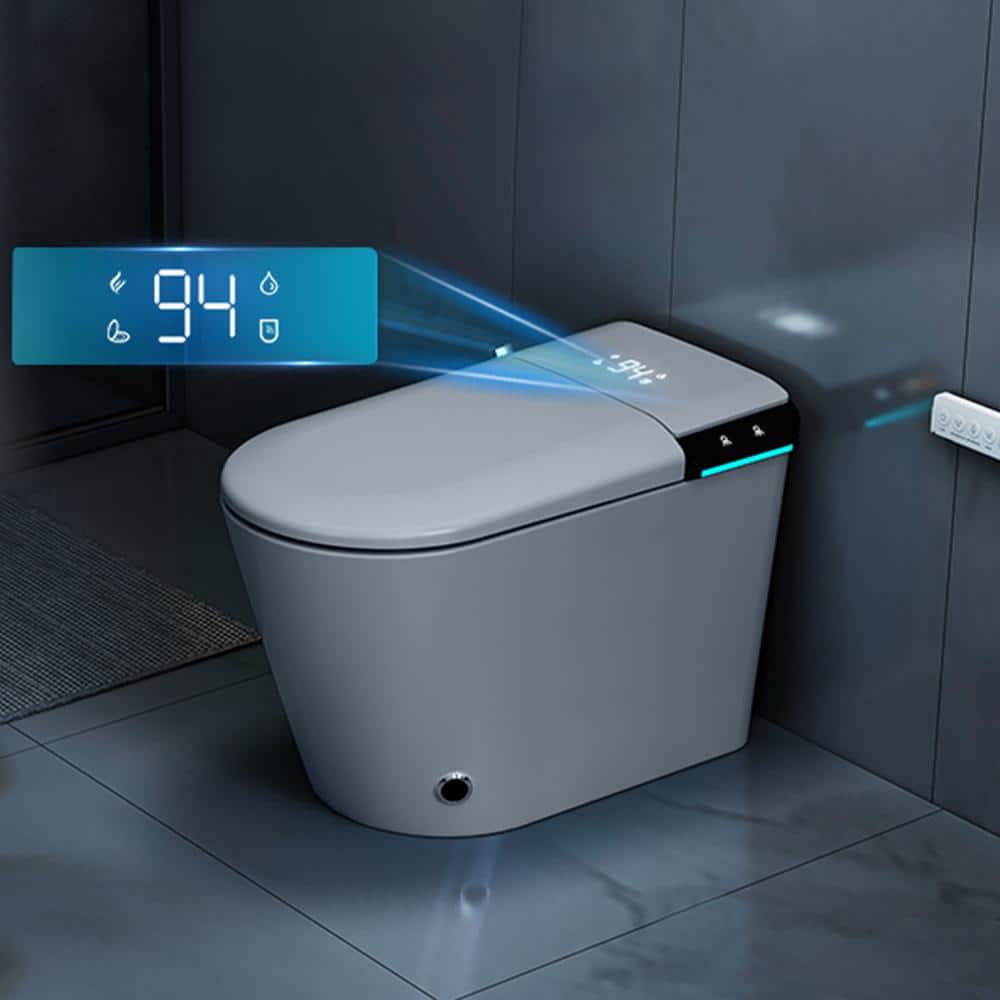 CATALINA 1.28 GPF Smart Bidet Toilet in Gloss White with Heated Seat & Air Dryer - Image 8