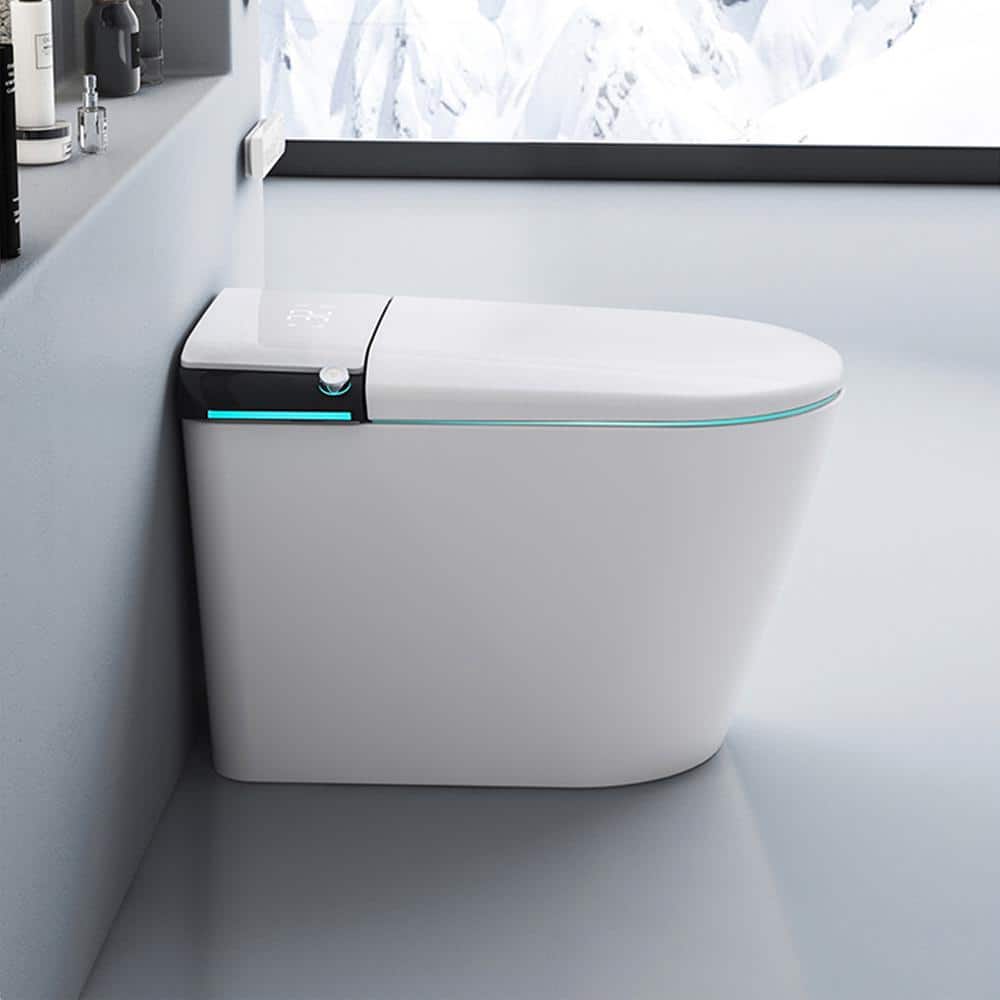 CATALINA 1.28 GPF Smart Bidet Toilet with Auto Open/Close Lid, Gloss White - Image 3