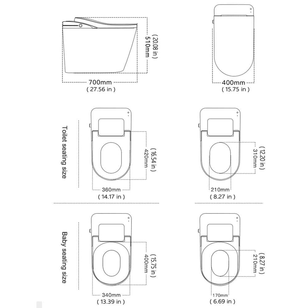 CATALINA 1.28GPF Smart Bidet Toilet with Heated Seat and LED Display - Image 4