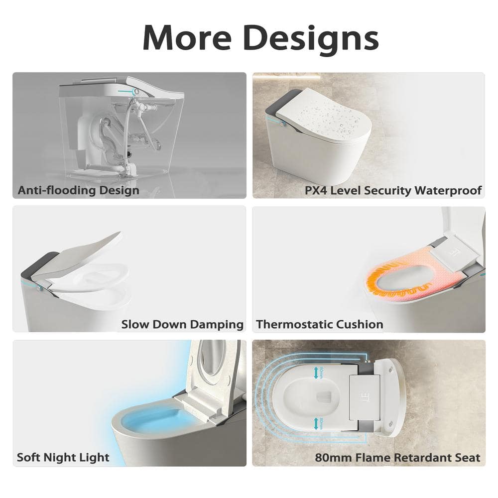 CATALINA 1.28GPF Smart Bidet Toilet with Heated Seat and LED Display - Image 5