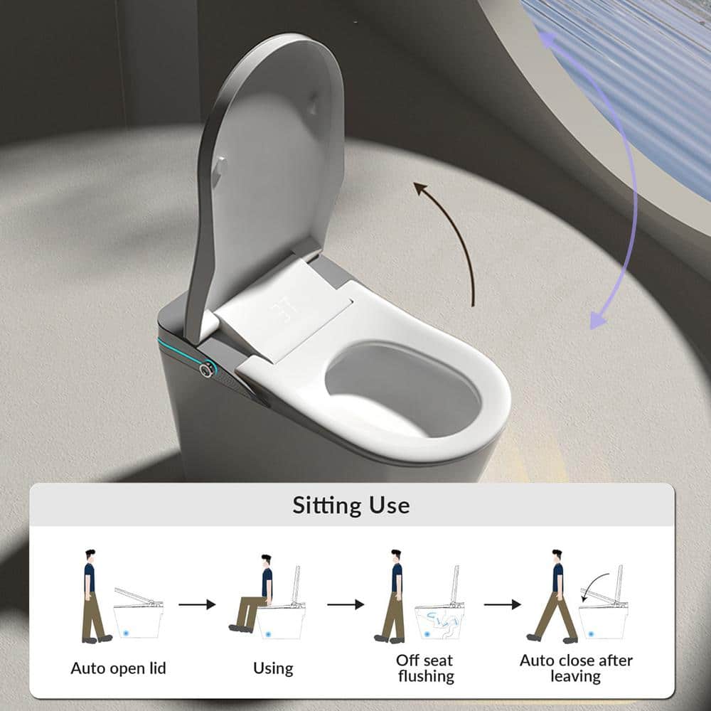 CATALINA 1.28GPF Smart Bidet Toilet with Heated Seat and LED Display - Image 8