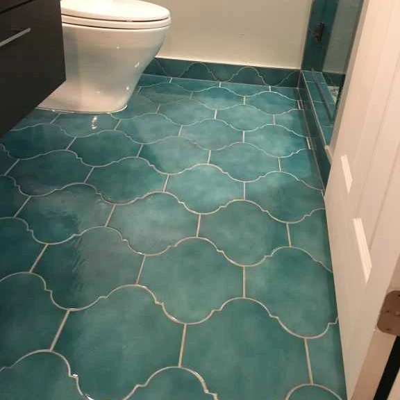 Cavallo Fiji Blue 8x10 Arabesque Glossy Porcelain Tile - Lux Tile - Image 6