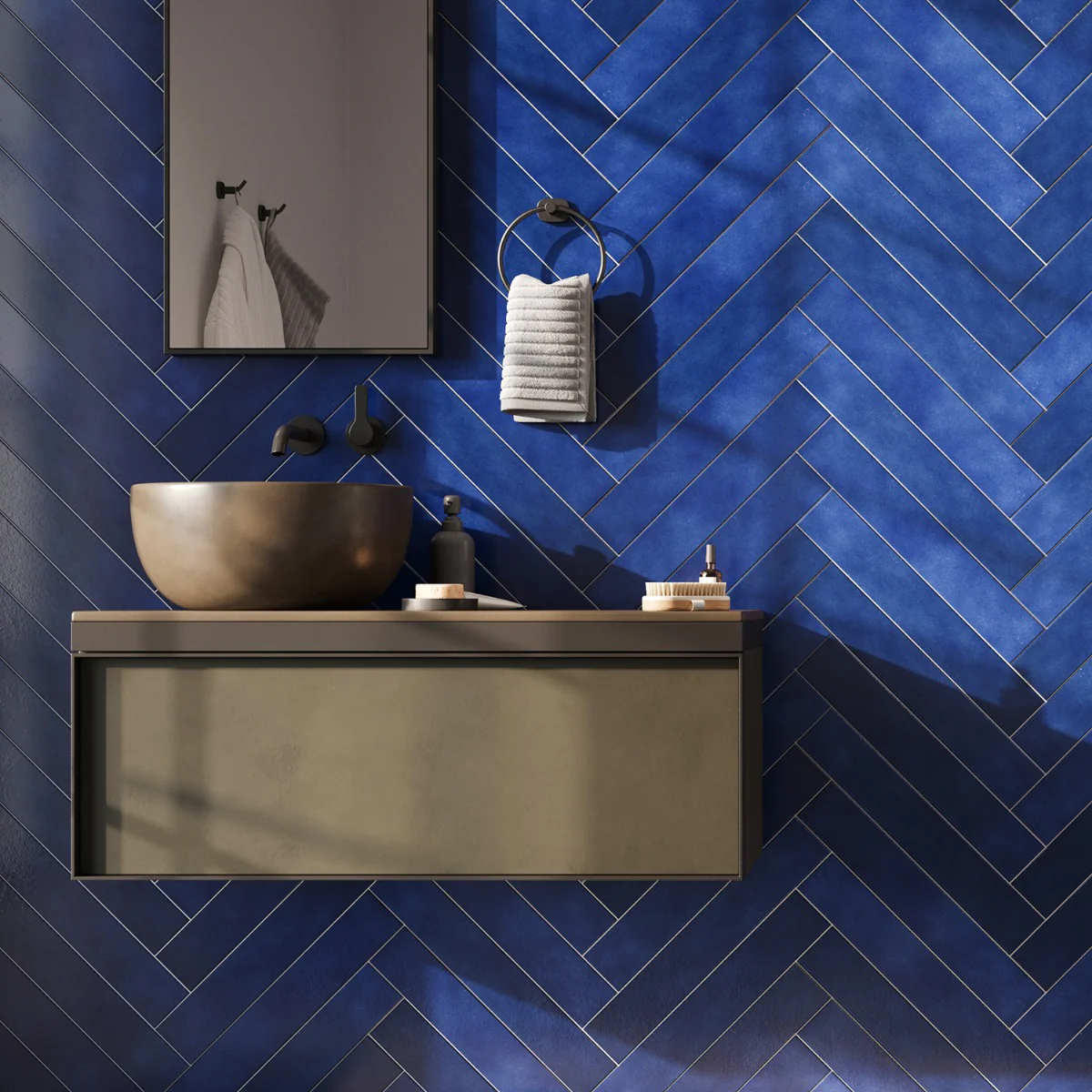 Cavallo Poseidon Blue 3x18 Glossy Porcelain Subway Tile - Lux Tile - Image 2