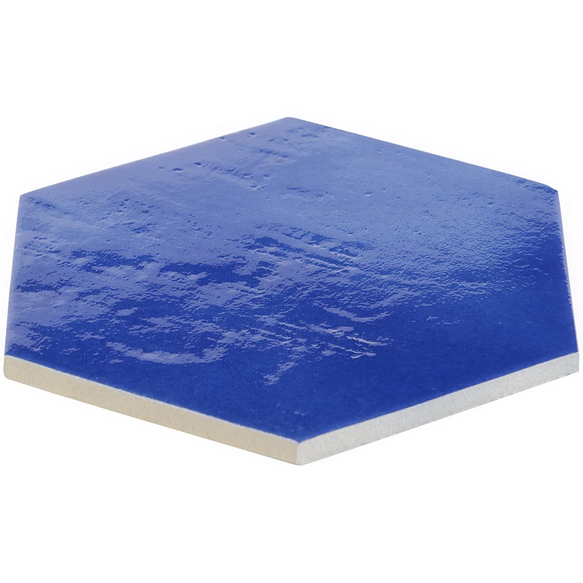 Cavallo Poseidon Blue 7" Hexagon Glossy Porcelain Tile - Lux Tile - Image 4