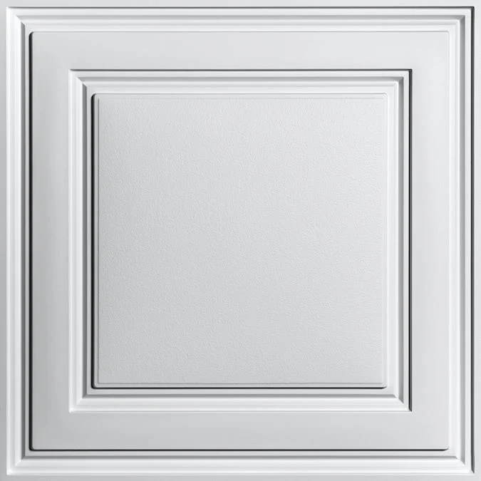 Ceilume 2-ft x 2-ft Stratford Feather-Light White PVC Drop Ceiling Tile (10-Pack, 40-sq ft / Case)