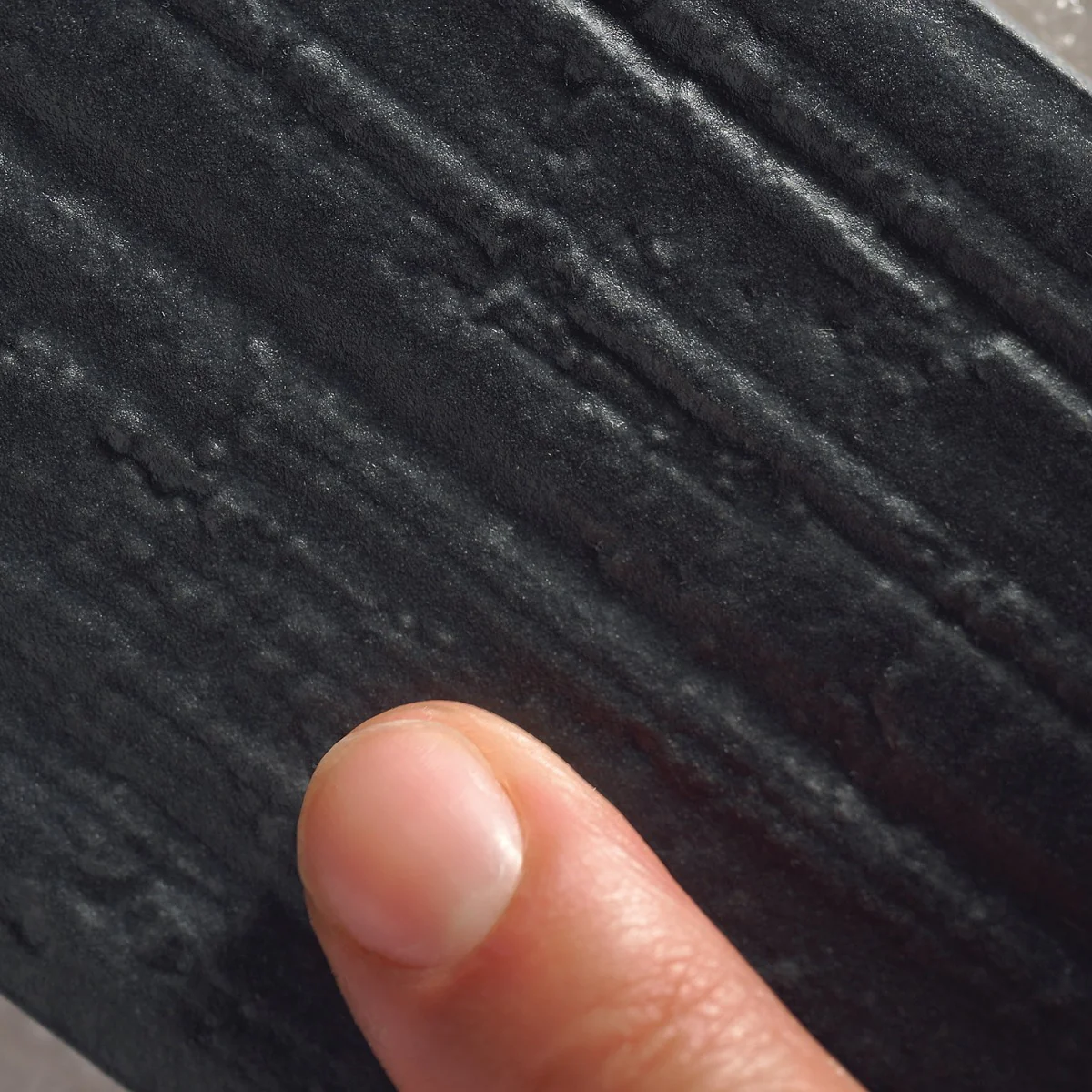 Charlotte Charcoal Black 3x10 Textured Matte Ceramic Subway Tile - Lux Tile - Image 3
