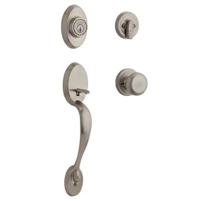 Chelsea Satin Nickel Single Cylinder Door Handleset with Juno Door Knob Featuring SmartKey Security - Image 7