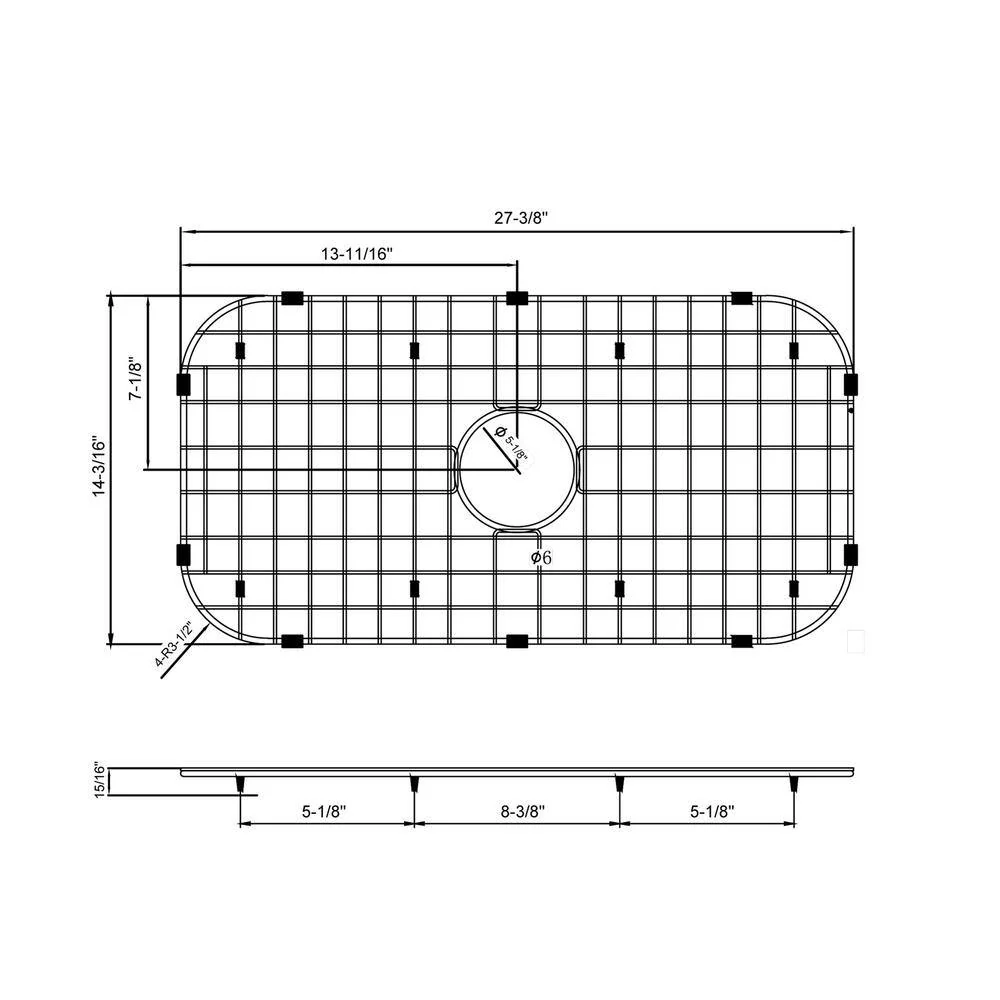 CHESHIRE 27.4 in. Stainless Steel Bottom Grid for Kitchen Sinks - Image 3