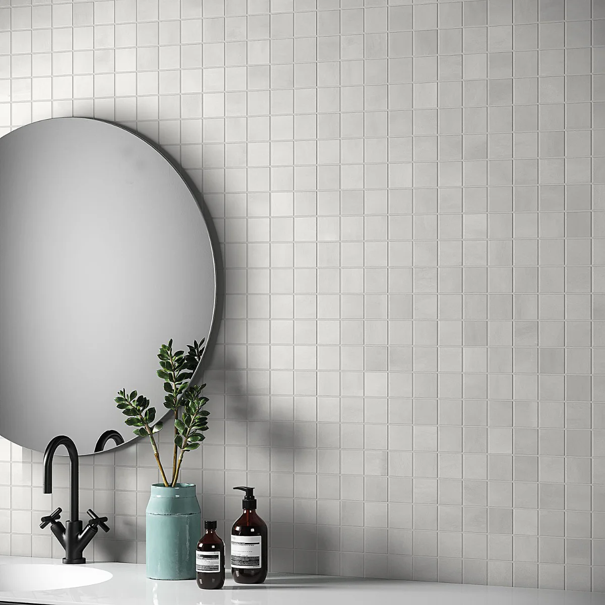 Clay Delight Gray 2x2 Matte Porcelain Mosaic - Lux Tile - Image 3