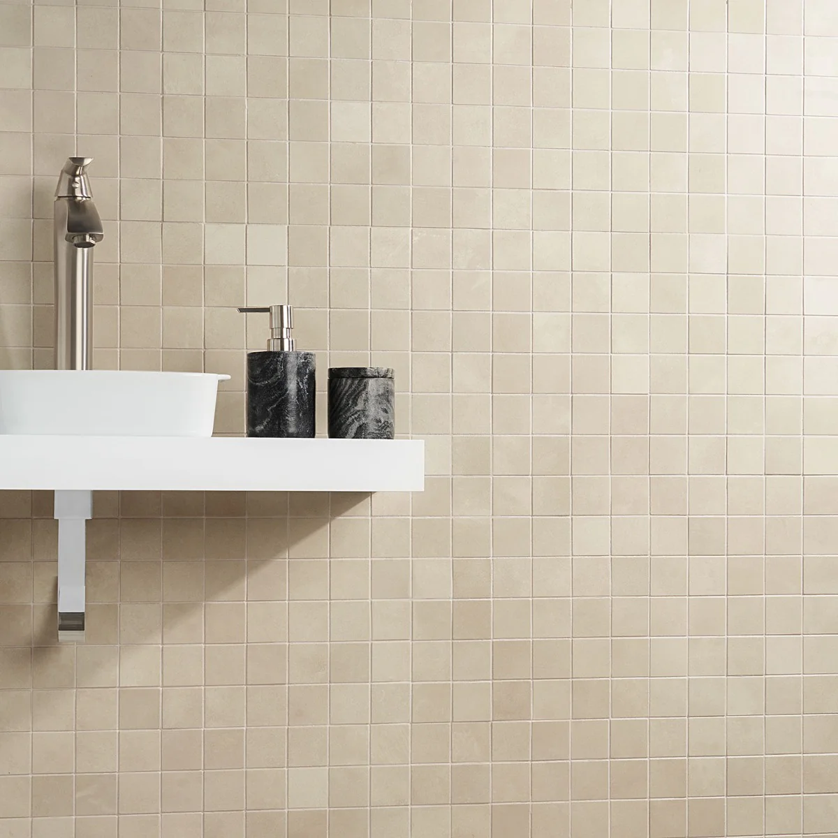 Clay Shy Beige 2x2 Matte Porcelain Mosaic Tile - Lux Tile - Image 2