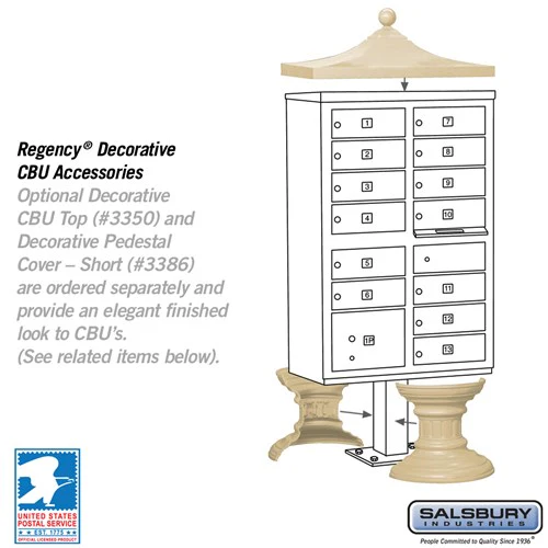 Cluster Box Unit with 13 Doors and Parcel Locker in Sandstone with USPS Access - Image 5