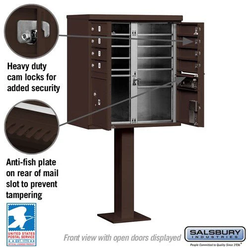 Cluster Box Unit with 8 Doors and 2 Parcel Lockers in Bronze with USPS Access - Image 3