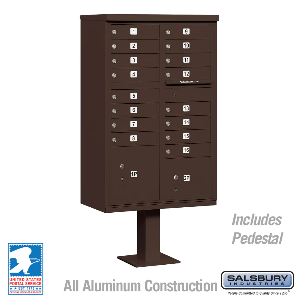 Cluster Box Unit with 8 Doors and 2 Parcel Lockers in Bronze with USPS Access - Image 6