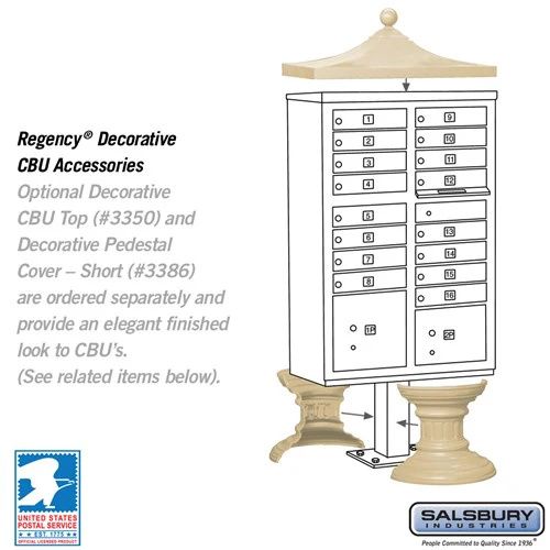 Cluster Box Unit with 16 Doors and 2 Parcel Lockers in Sandstone with USPS Access - Image 5