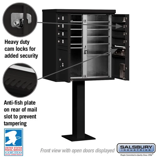 Cluster Box Unit with 8 Doors and 2 Parcel Lockers in Black with USPS Access - Image 3