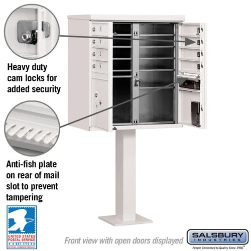 Cluster Box Unit with 8 Doors and 2 Parcel Lockers in White with USPS Access - Image 3