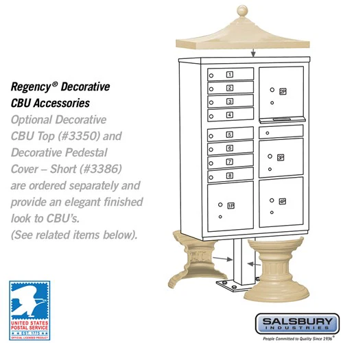 Cluster Box Unit with 8 Doors and Parcel Lockers in Sandstone with USPS Access - Image 5
