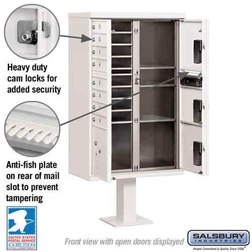 Cluster Box Unit with 8 Doors and Parcel Lockers in White with USPS Access - Image 3