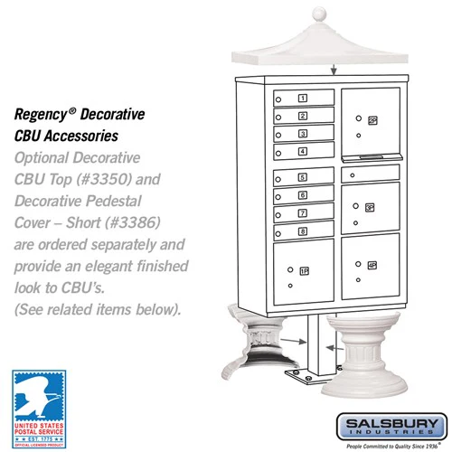 Cluster Box Unit with 8 Doors and Parcel Lockers in White with USPS Access - Image 5