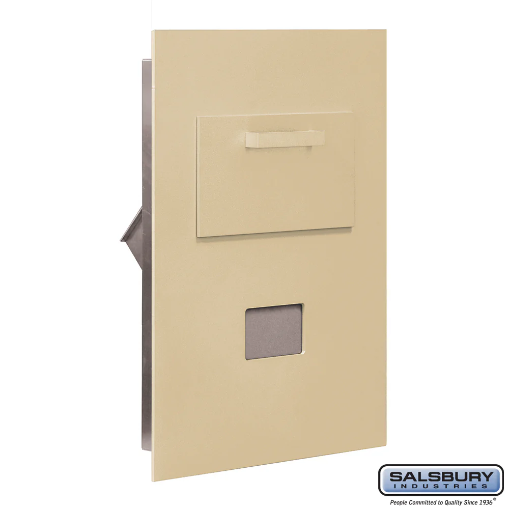 Collection Unit for 5-Door High 4B+ Mailbox Units - Sandstone - Rear Loading - Private Access
