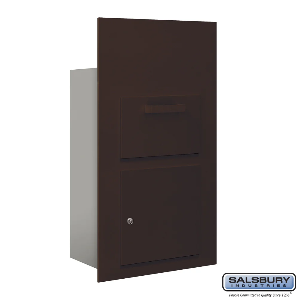 Collection Unit for 6 Door High 4B+ Mailbox Units - Bronze - Front Loading - USPS Access