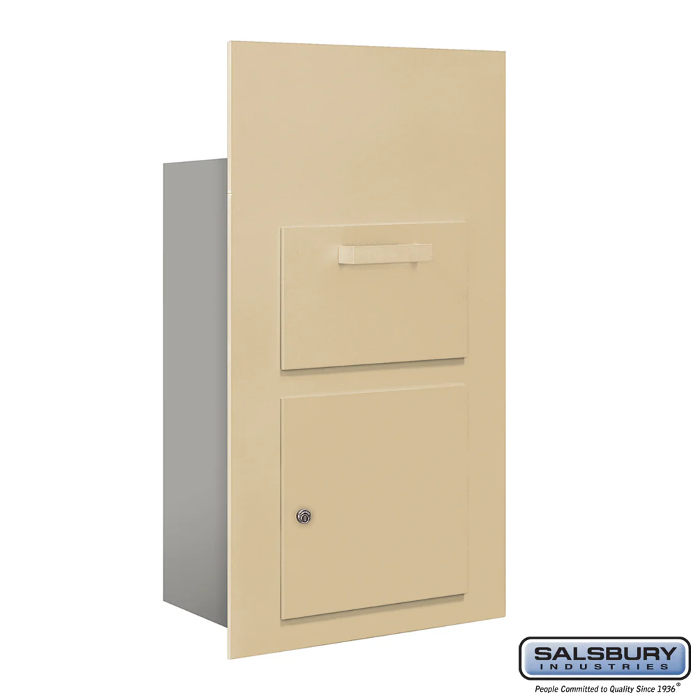 Collection Unit for 6 Door High 4B+ Mailbox Units - Sandstone - Front Loading - USPS Access