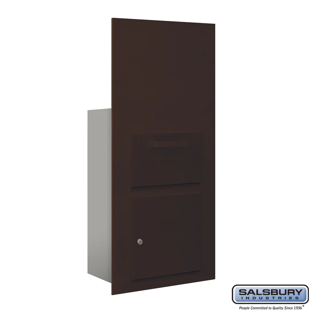Collection Unit for 7 Door High 4B+ Mailbox Units - Bronze - Front Loading - USPS Access