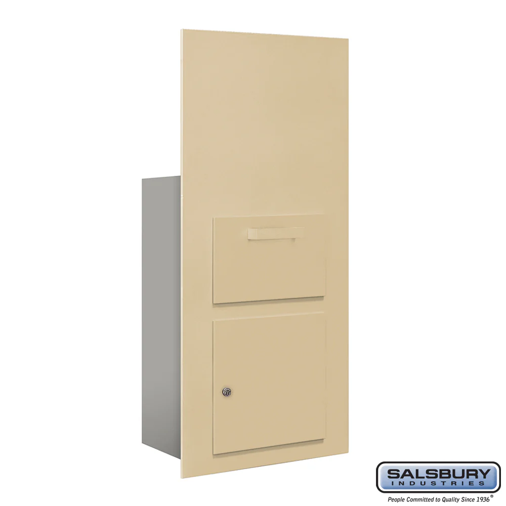 Collection Unit for 7-Door High 4B+ Mailbox Units - Sandstone Finish - Front Loading USPS Access