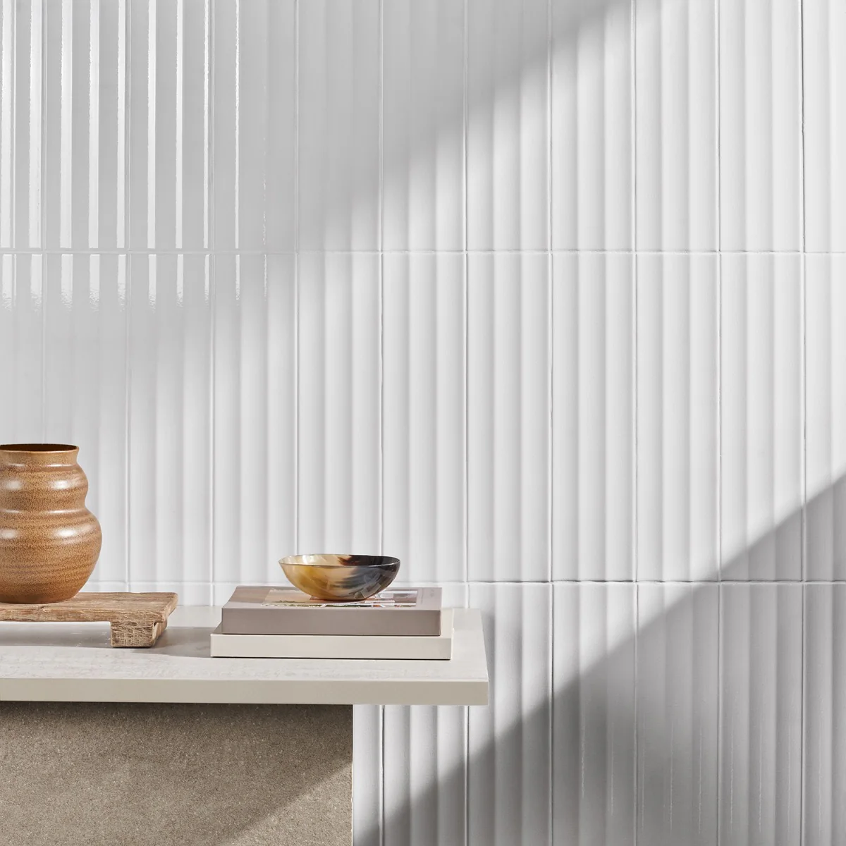 Colorplay Fluted White 4.5x18 3D Crackled Glossy Ceramic Tile - Image 6