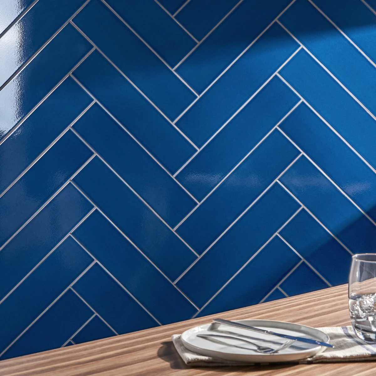 Colorplay Nautical Blue 4.5x18 Crackled Glossy Ceramic Tile by Lux Tile