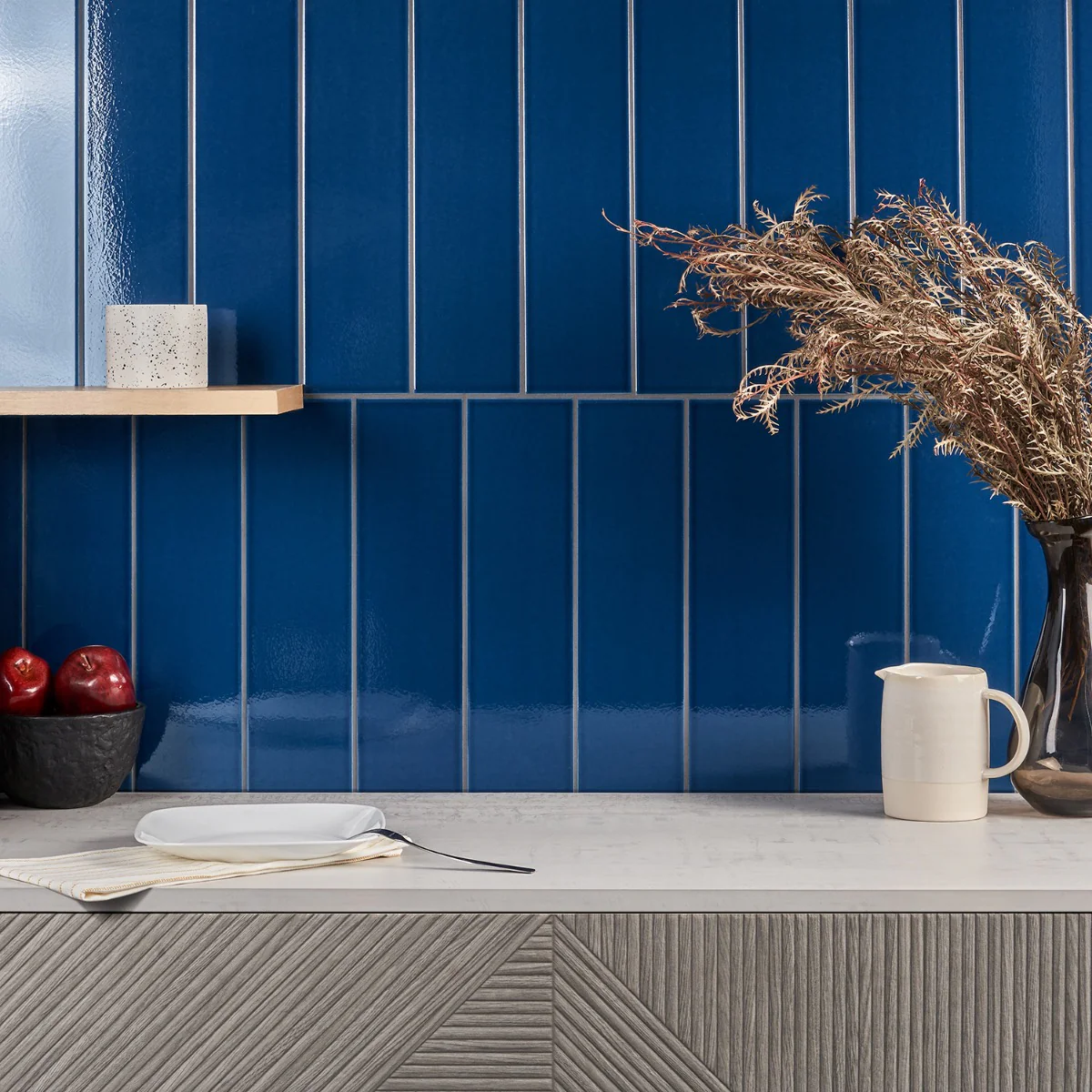 Colorplay Nautical Blue 4.5x18 Crackled Glossy Ceramic Tile by Lux Tile - Image 2