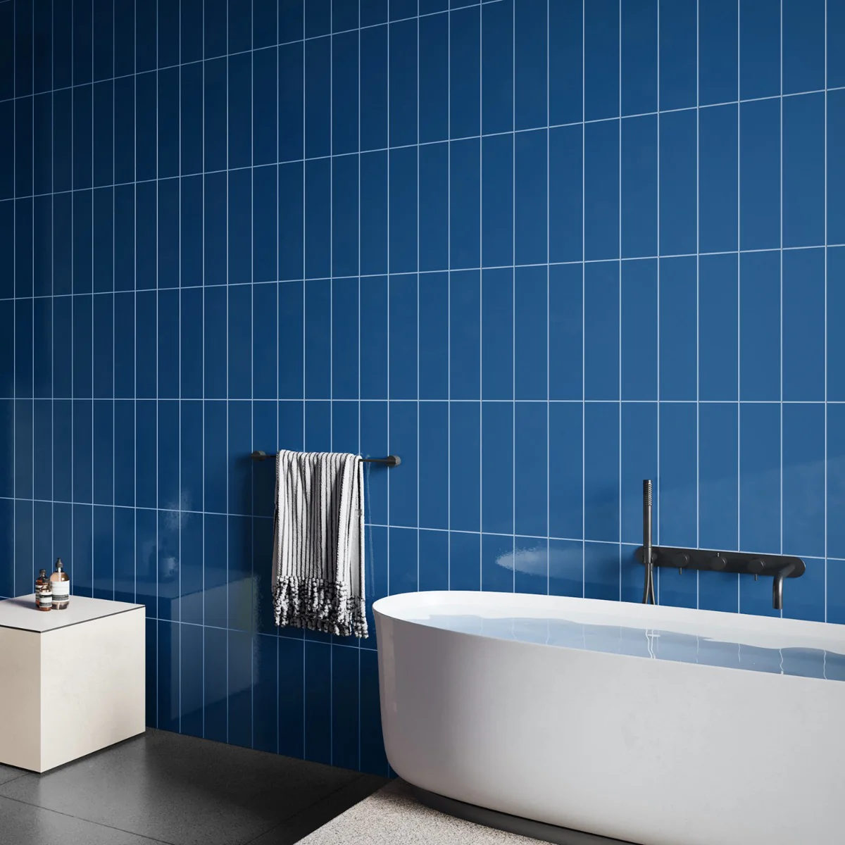 Colorplay Nautical Blue 4.5x18 Crackled Glossy Ceramic Tile by Lux Tile - Image 6