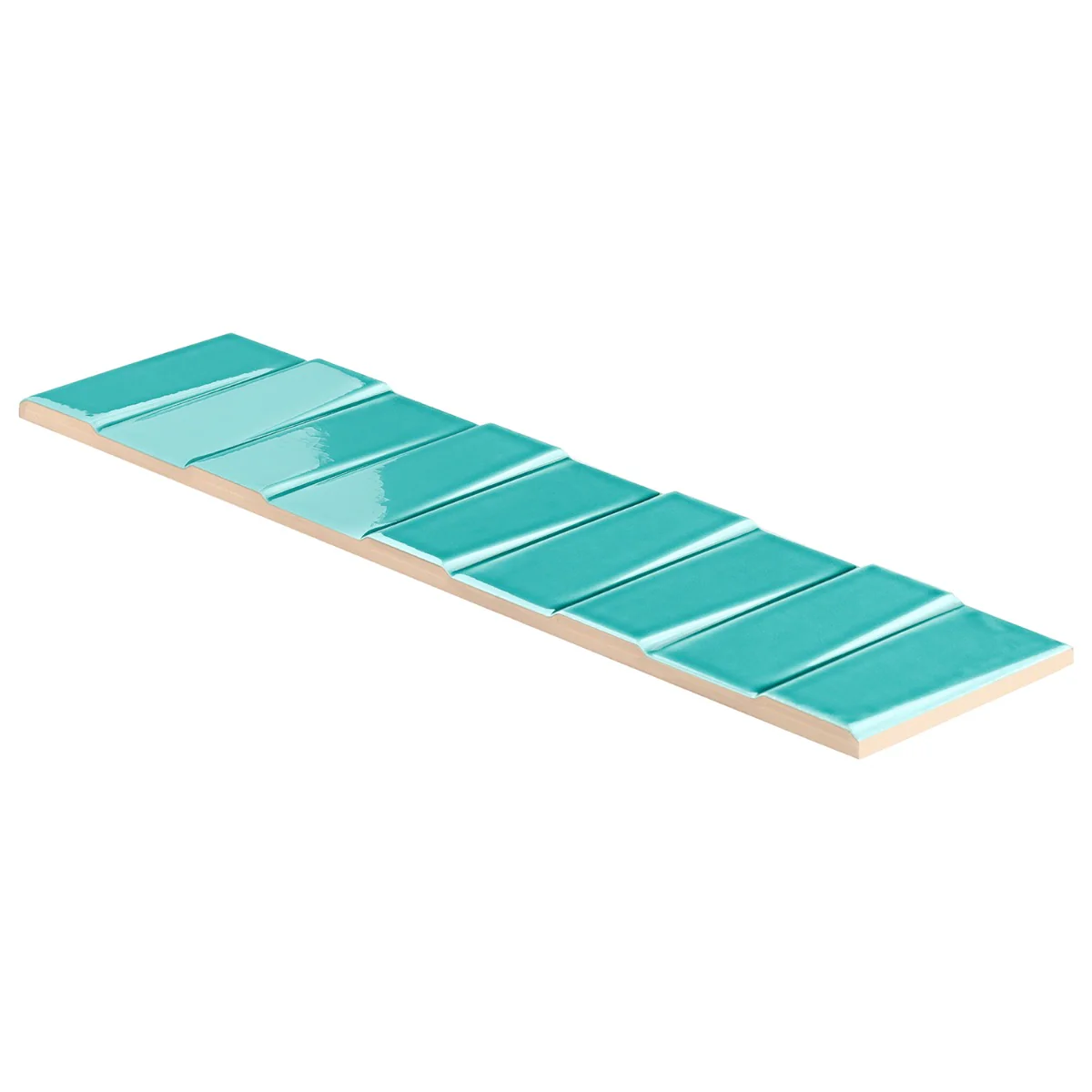 Colorplay Steps Teal Green 4.5x18 3D Crackled Glossy Ceramic Tile - Image 4