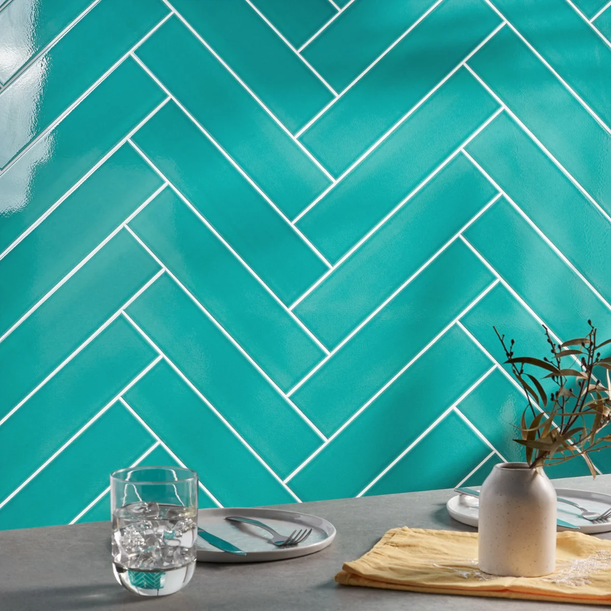Colorplay Teal Green 4.5x18 Crackled Glossy Ceramic Tile by Lux Tile
