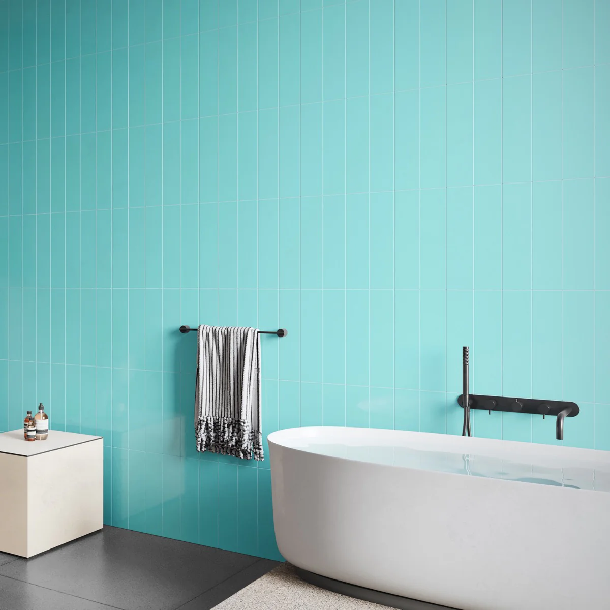 Colorplay Teal Green 4.5x18 Crackled Glossy Ceramic Tile by Lux Tile - Image 6