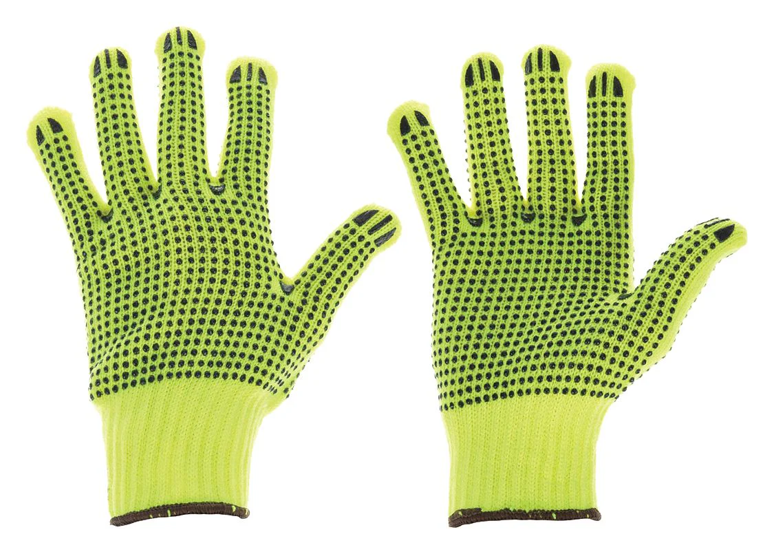 CONDOR Lime Dotted PVC Knit Gloves - XS (6)
