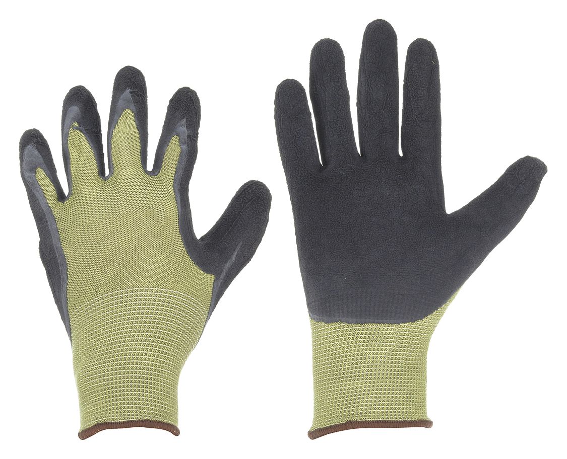 CONDOR Latex Coated Gloves 2XL: Foam Dipped, Palm Coating, ANSI Abrasion Level 3