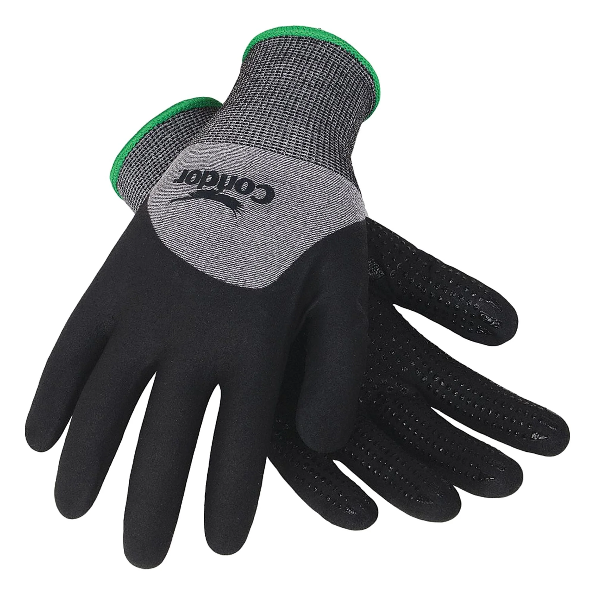 CONDOR Nitrile Palm Dotted Double Dipped Knit Gloves - Small