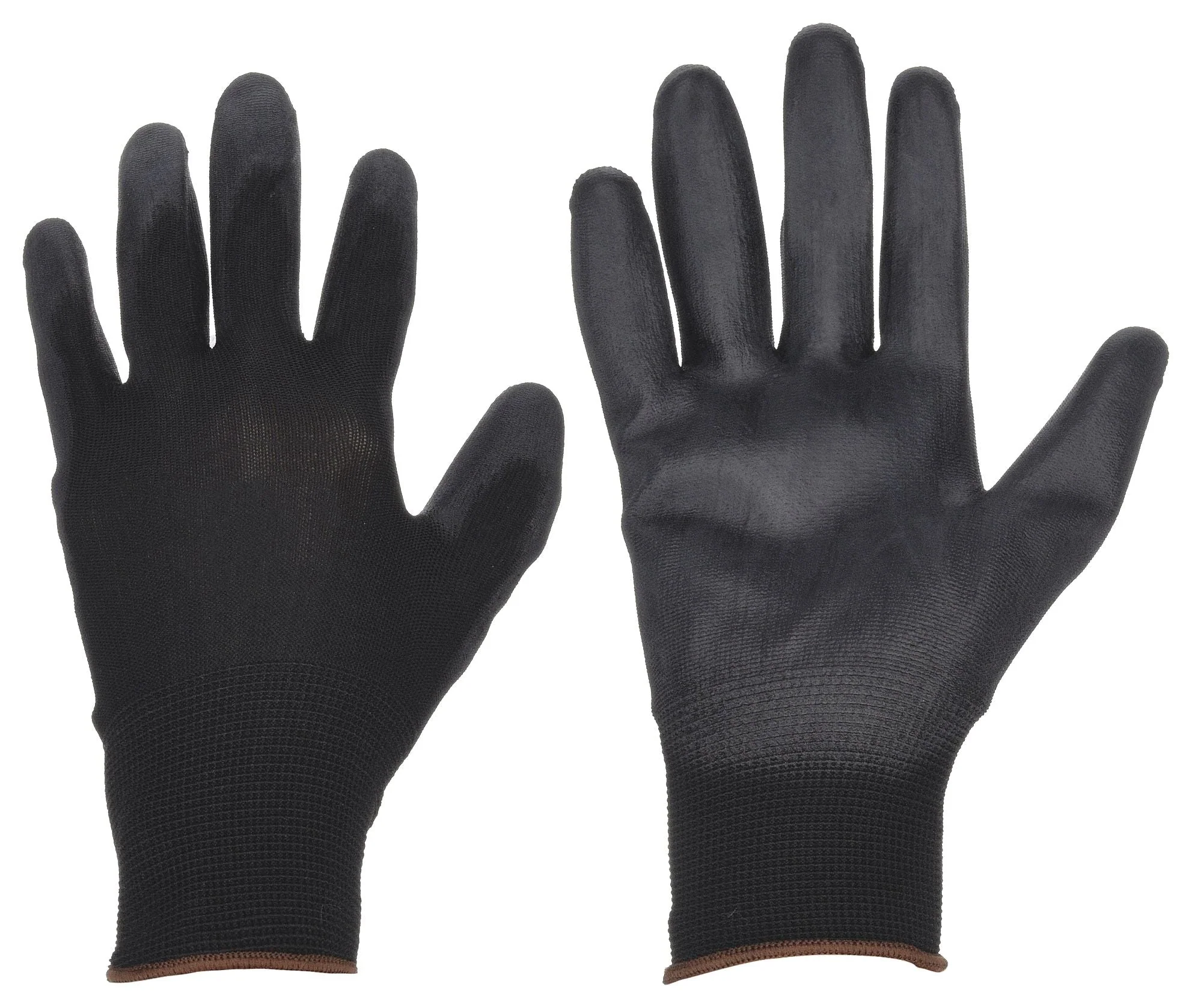 CONDOR Coated Gloves - Black Seamless Knit Polyurethane, ANSI Abrasion Level 3