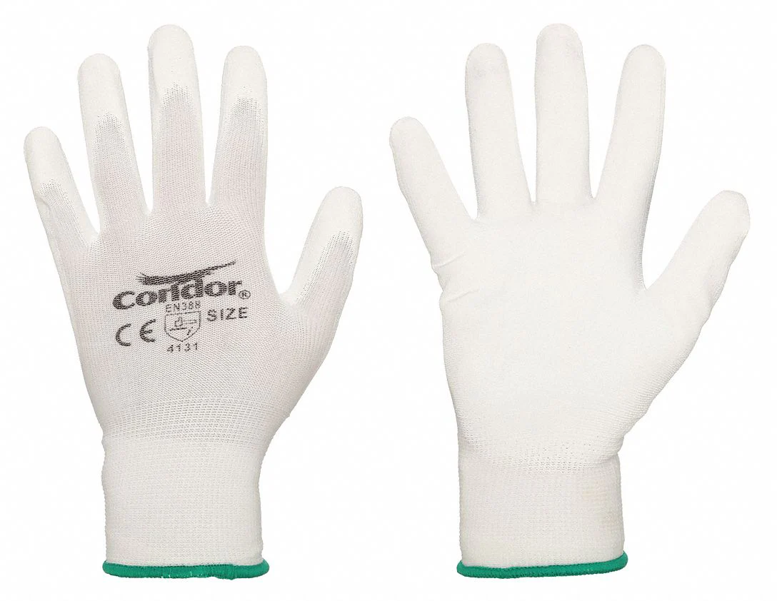 CONDOR Smooth Polyurethane Palm-Dipped Gloves - Medium, ANSI Abrasion Level 3