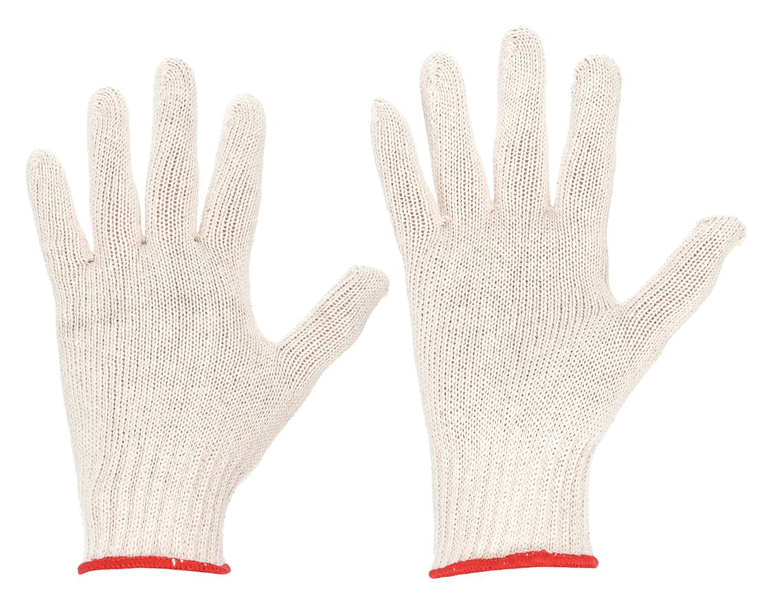 CONDOR Uncoated Knit Gloves Size S (7) - Cotton/Polyester, Beige