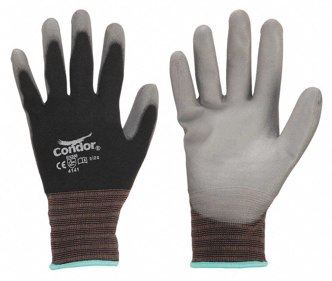 CONDOR XL Coated Gloves - Smooth Polyurethane Palm, ANSI Abrasion Level 3