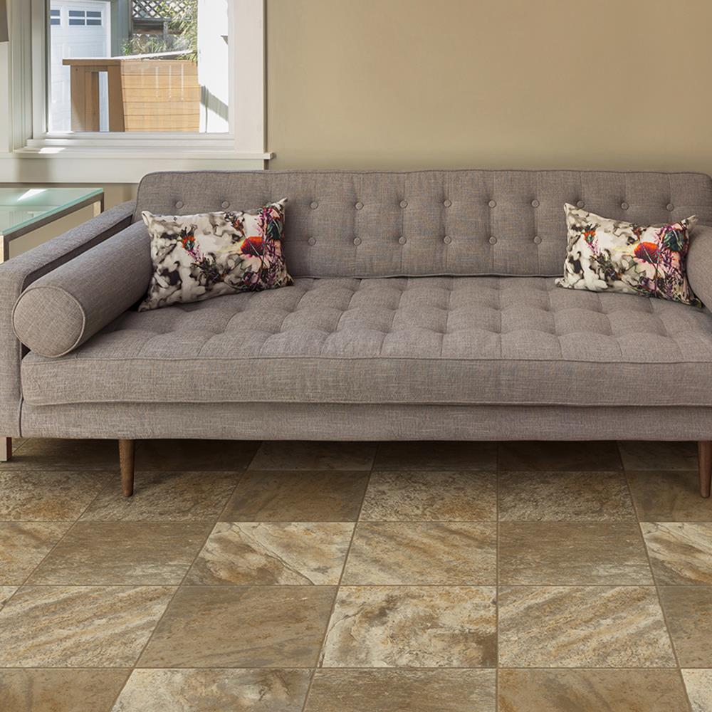 Congoleum ArmorCore LC Valley Path 12-ft W Cut-to-Length Sandy Brown Stone Look Low-Gloss Sheet Vinyl Flooring - Image 2