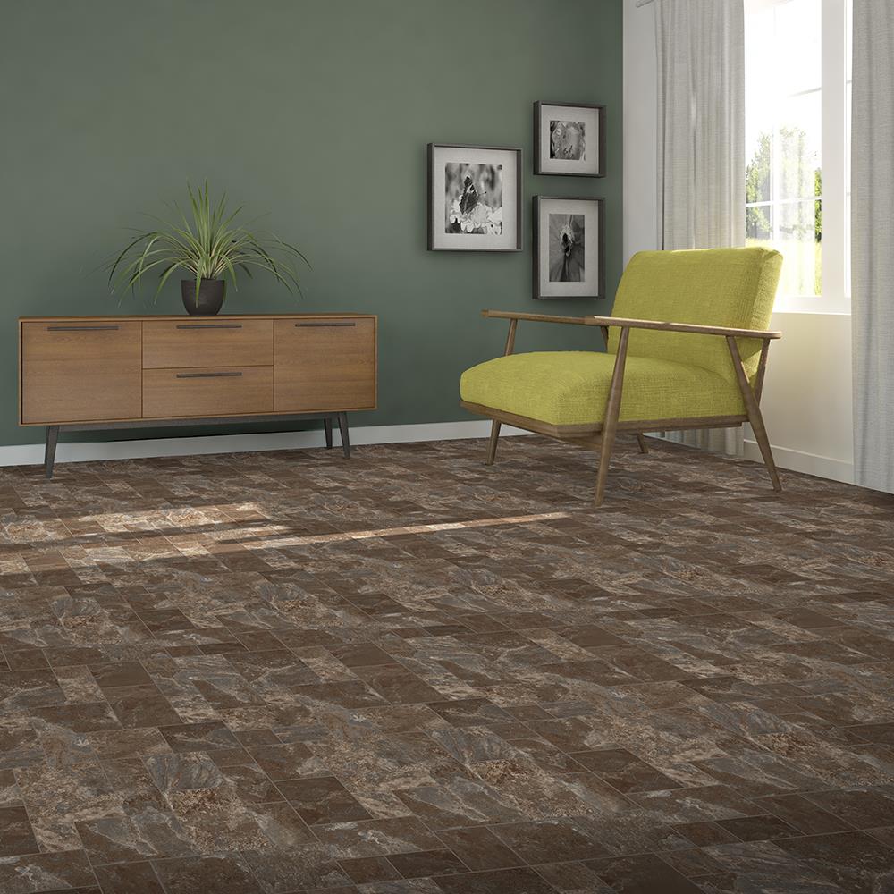 Congoleum ArmorCore Pro UR Terrace Paver 12-ft W Cut-to-Length Fresh Brew Stone Look Low-Gloss Finish Sheet Vinyl - Image 2