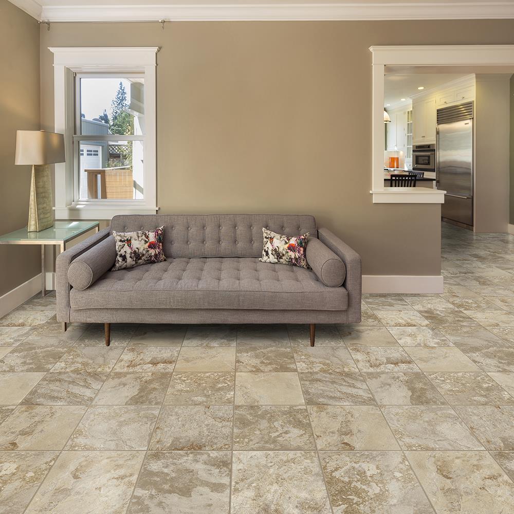 Congoleum ArmorCore UR Canyon View 12-ft W Cut-to-Length Adobe Cream Stone Look Low-Gloss Sheet Vinyl Flooring - Image 2