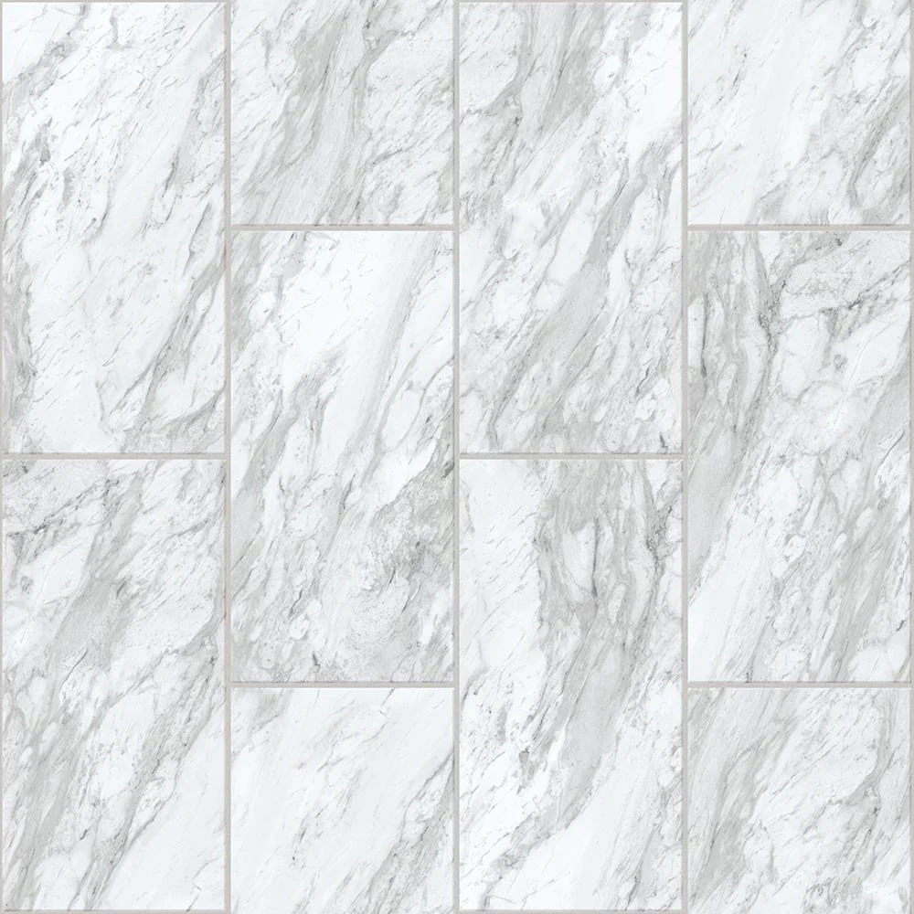 Congoleum DuraStone Carrara White Vinyl Tile Sample