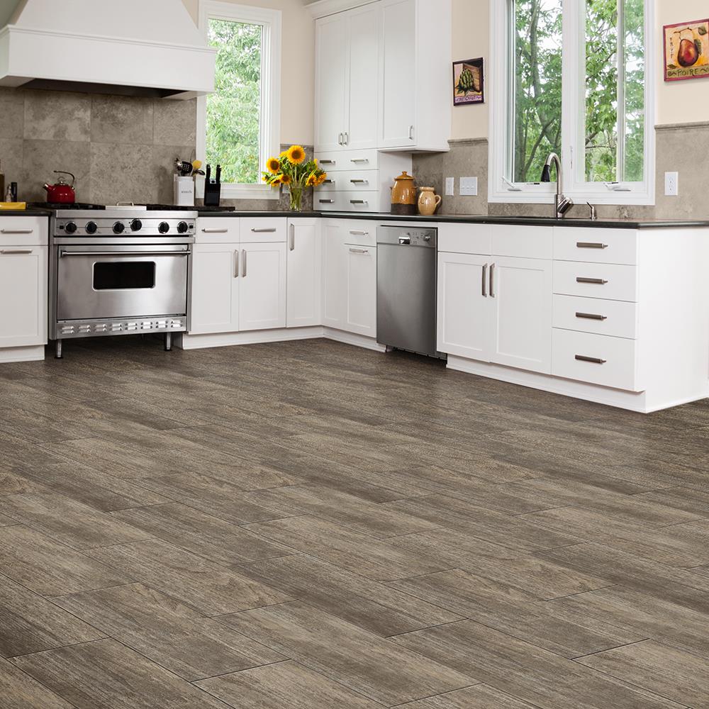 Congoleum DuraStone Prairie Wood Wind Swept 12-in x 24-in Groutable Glue-Down Luxury Vinyl Tile, 10-Piece Carton (20-sq ft) - Image 2