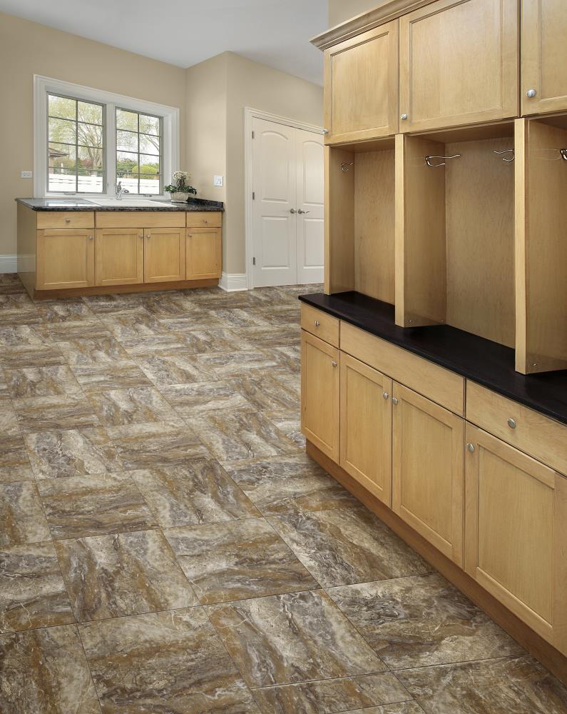 Congoleum DuraStone Roman Elegance Beachcrest Vinyl Tile Sample, 7.5-in x 15.625-in - Image 2
